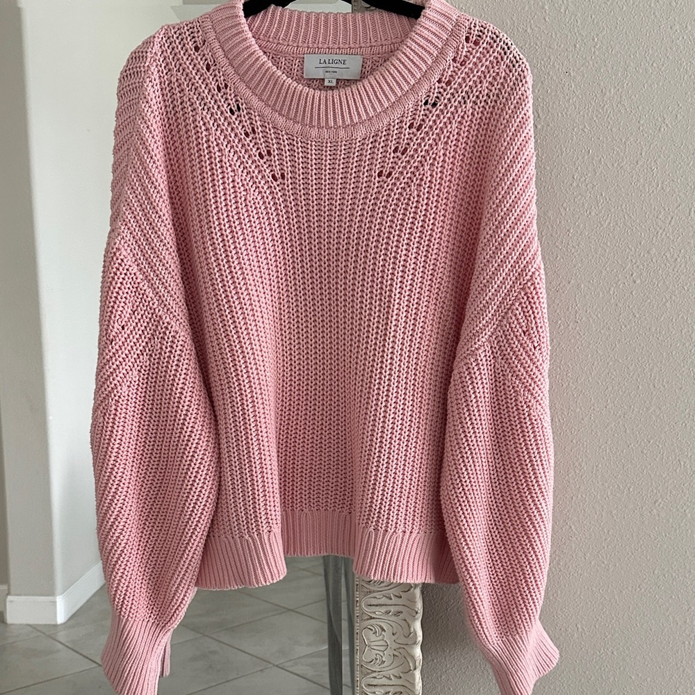 La Ligne Normandy Soft Pink Crew Neck Sweater